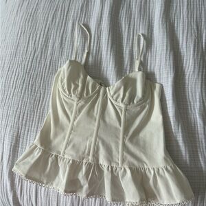 White Fox Boutique Cream Tank Top